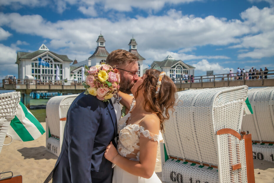 Hochzeit Seebrücke Sellin, heiraten an der Ostsee , Hochzeitsfotografie Rügen